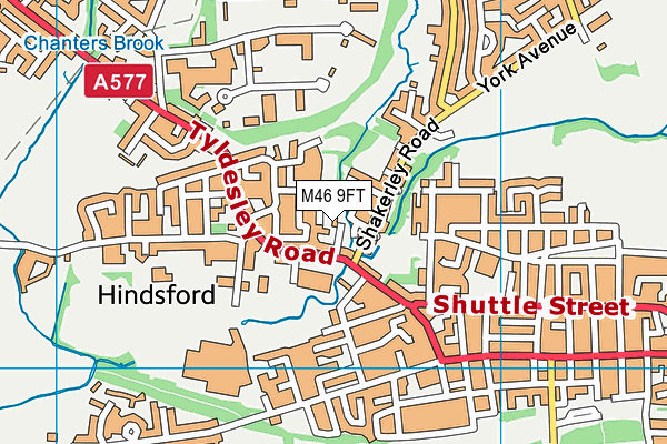 M46 9FT map - OS VectorMap District (Ordnance Survey)