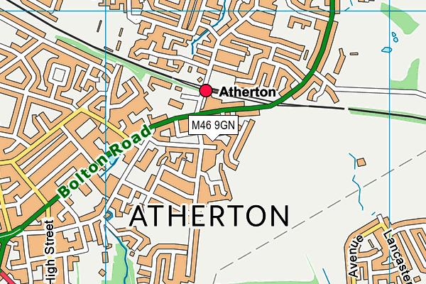 M46 9GN map - OS VectorMap District (Ordnance Survey)