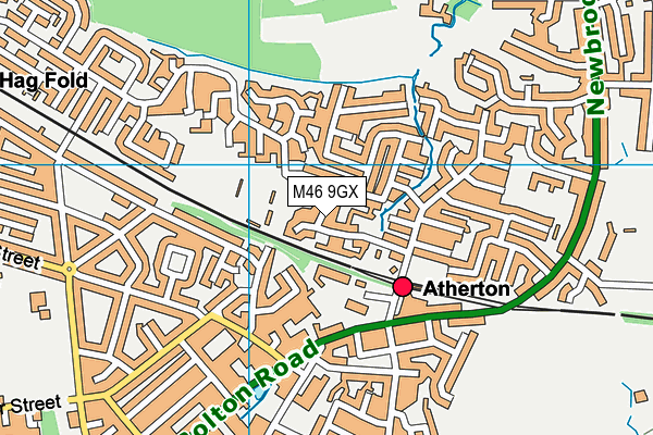 M46 9GX map - OS VectorMap District (Ordnance Survey)