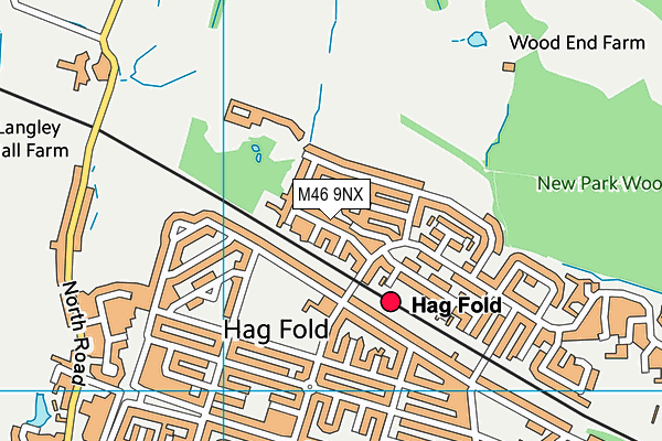 M46 9NX map - OS VectorMap District (Ordnance Survey)