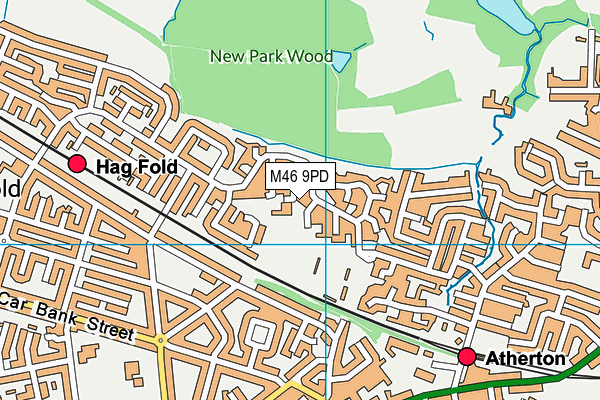 Spa Road Recreation Ground map (M46 9PD) - OS VectorMap District (Ordnance Survey)