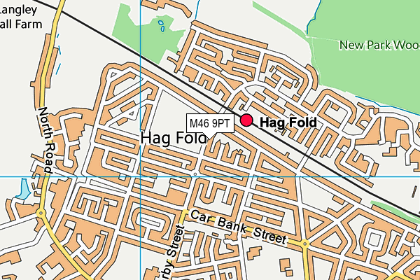 M46 9PT map - OS VectorMap District (Ordnance Survey)