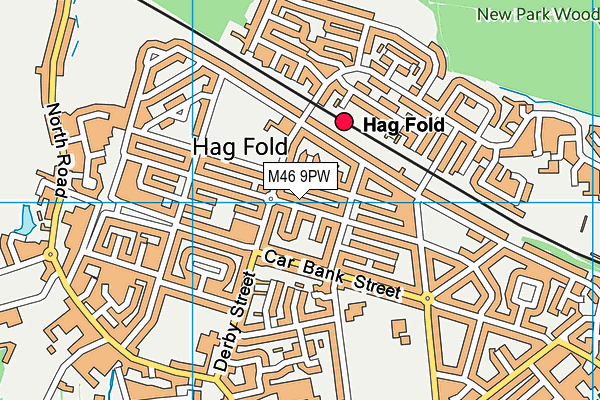 M46 9PW map - OS VectorMap District (Ordnance Survey)