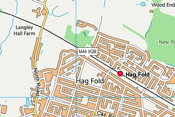 Devonshire Road Playing Fields map (M46 9QB) - OS VectorMap District (Ordnance Survey)