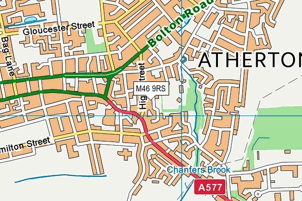 M46 9RS map - OS VectorMap District (Ordnance Survey)