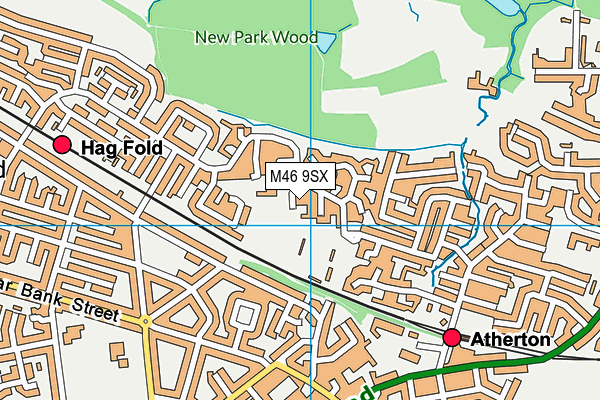 M46 9SX map - OS VectorMap District (Ordnance Survey)