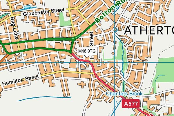 M46 9TG map - OS VectorMap District (Ordnance Survey)