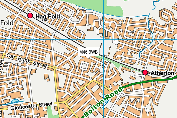 M46 9WB map - OS VectorMap District (Ordnance Survey)