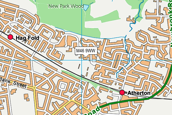 Crilly Park map (M46 9WW) - OS VectorMap District (Ordnance Survey)
