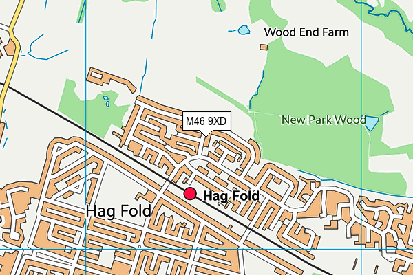 M46 9XD map - OS VectorMap District (Ordnance Survey)