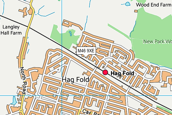 M46 9XE map - OS VectorMap District (Ordnance Survey)