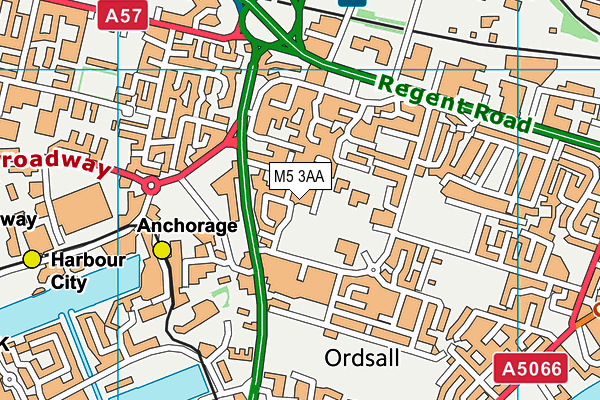 M5 3AA map - OS VectorMap District (Ordnance Survey)