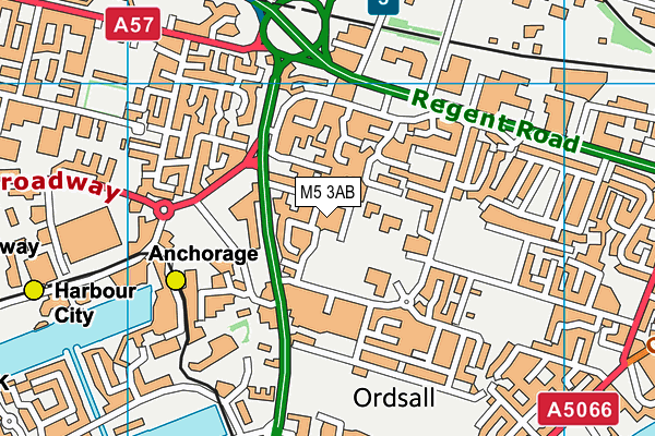 M5 3AB map - OS VectorMap District (Ordnance Survey)