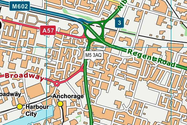 M5 3AQ map - OS VectorMap District (Ordnance Survey)