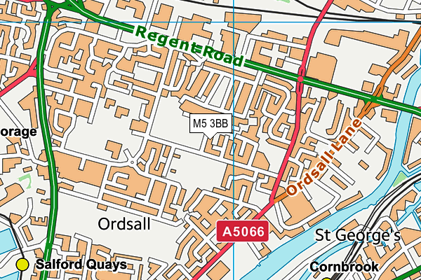 M5 3BB map - OS VectorMap District (Ordnance Survey)