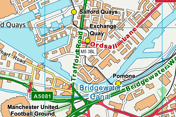 Puregym (Manchester Exchange Quay) map (M5 3BL) - OS VectorMap District (Ordnance Survey)