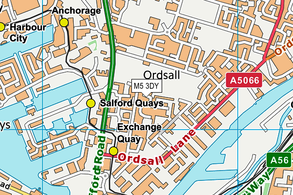 M5 3DY map - OS VectorMap District (Ordnance Survey)