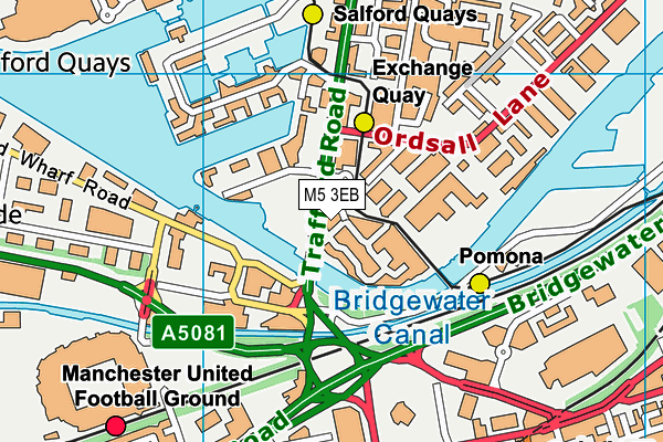 M5 3EB map - OS VectorMap District (Ordnance Survey)