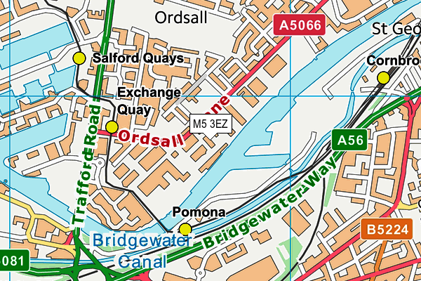 M5 3EZ map - OS VectorMap District (Ordnance Survey)