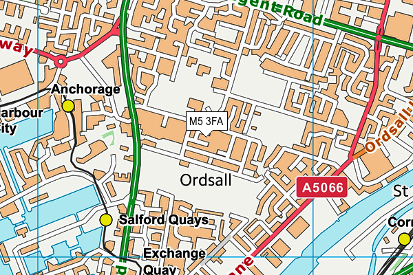 M5 3FA map - OS VectorMap District (Ordnance Survey)