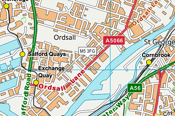 M5 3FG map - OS VectorMap District (Ordnance Survey)