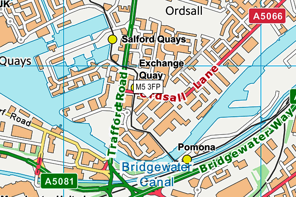 M5 3FP map - OS VectorMap District (Ordnance Survey)