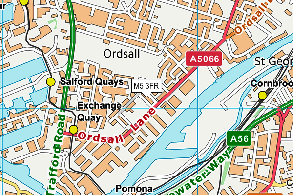 M5 3FR map - OS VectorMap District (Ordnance Survey)