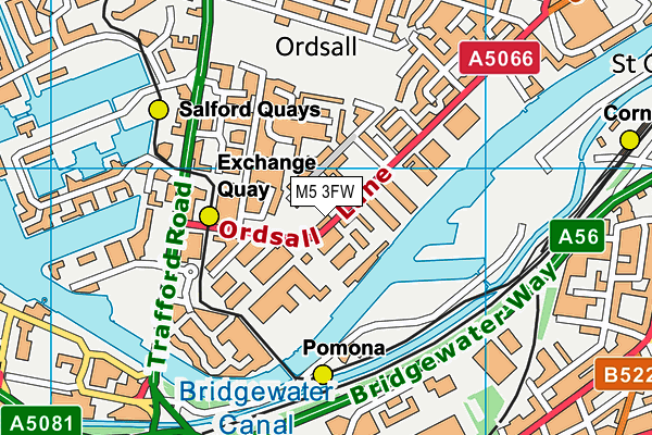 M5 3FW map - OS VectorMap District (Ordnance Survey)