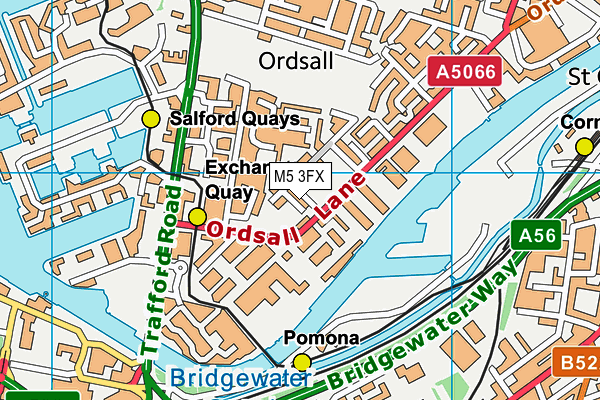 M5 3FX map - OS VectorMap District (Ordnance Survey)