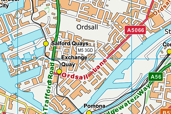 M5 3GD map - OS VectorMap District (Ordnance Survey)