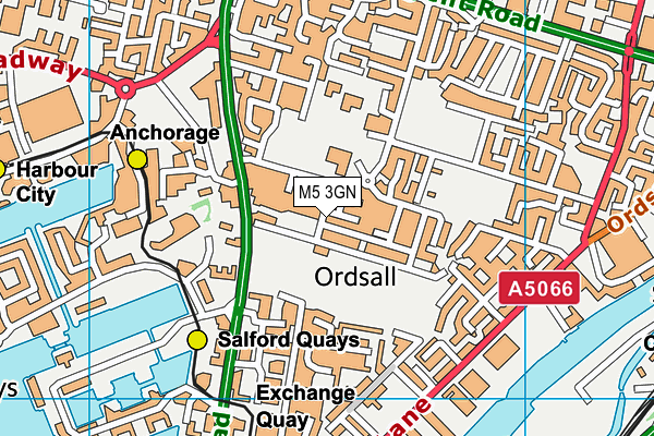 M5 3GN map - OS VectorMap District (Ordnance Survey)