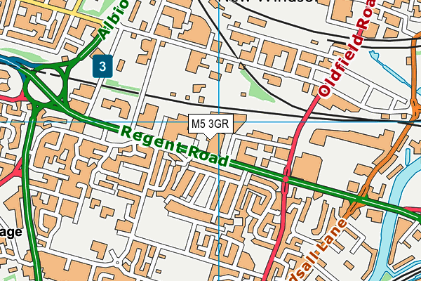 M5 3GR map - OS VectorMap District (Ordnance Survey)
