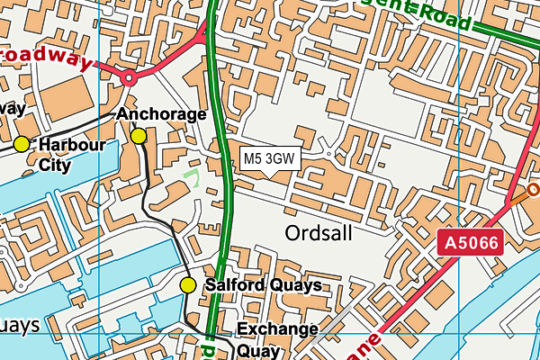 M5 3GW map - OS VectorMap District (Ordnance Survey)