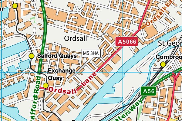 M5 3HA map - OS VectorMap District (Ordnance Survey)