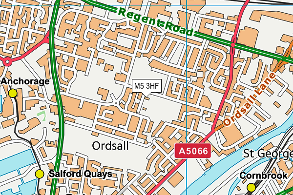 M5 3HF map - OS VectorMap District (Ordnance Survey)