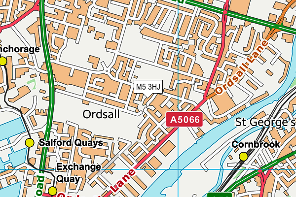 M5 3HJ map - OS VectorMap District (Ordnance Survey)