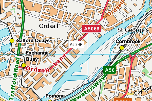 M5 3HP map - OS VectorMap District (Ordnance Survey)