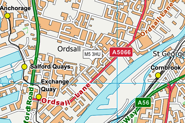 M5 3HU map - OS VectorMap District (Ordnance Survey)