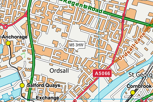 M5 3HW map - OS VectorMap District (Ordnance Survey)