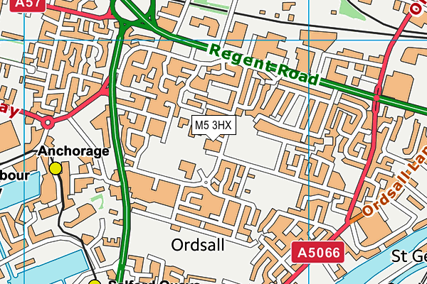 M5 3HX map - OS VectorMap District (Ordnance Survey)