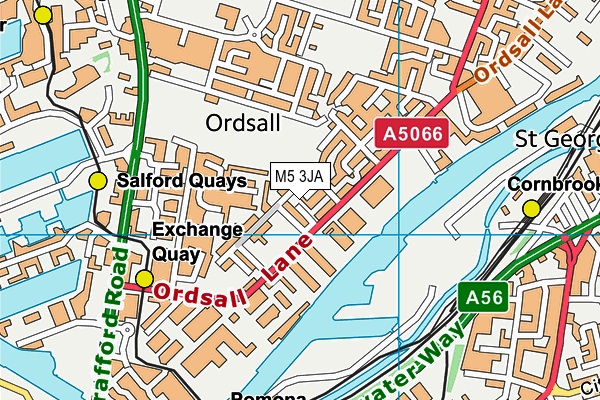 M5 3JA map - OS VectorMap District (Ordnance Survey)