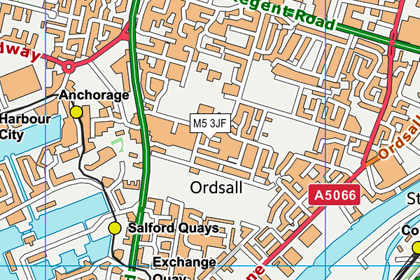 M5 3JF map - OS VectorMap District (Ordnance Survey)