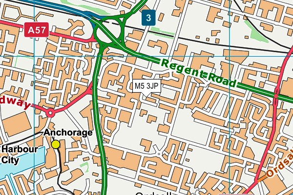 St Joseph's RC Primary School map (M5 3JP) - OS VectorMap District (Ordnance Survey)
