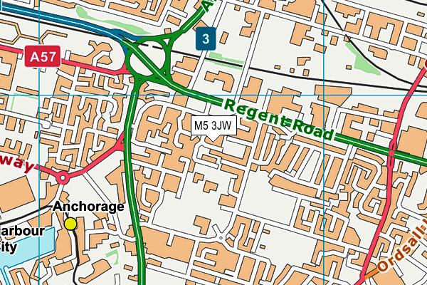 M5 3JW map - OS VectorMap District (Ordnance Survey)