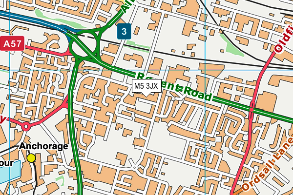 M5 3JX map - OS VectorMap District (Ordnance Survey)