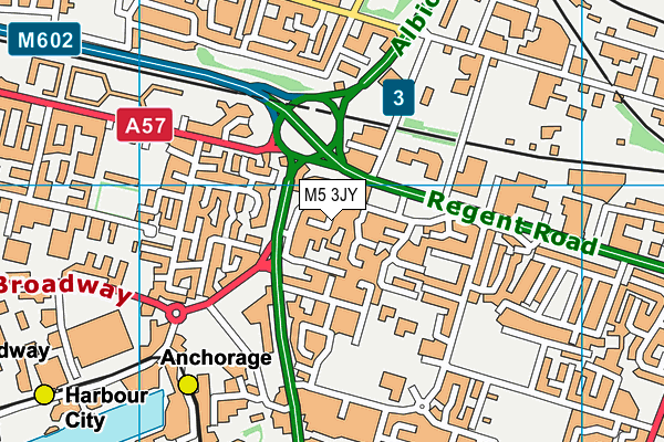 M5 3JY map - OS VectorMap District (Ordnance Survey)