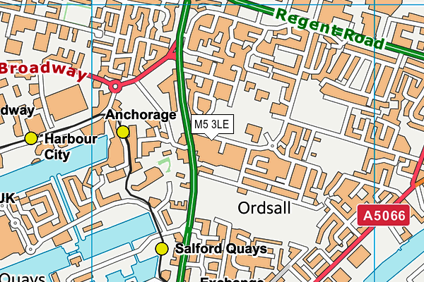 M5 3LE map - OS VectorMap District (Ordnance Survey)