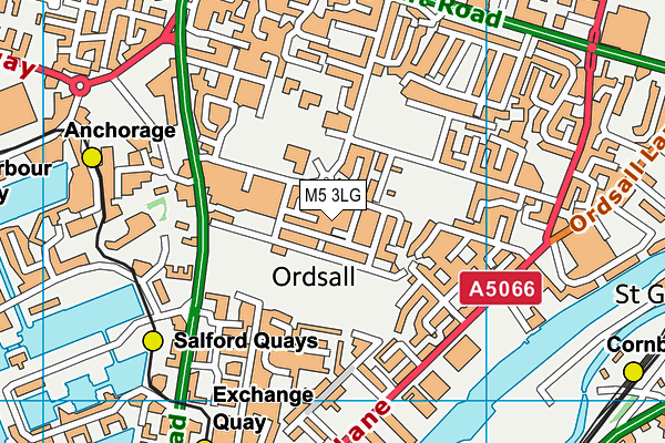 M5 3LG map - OS VectorMap District (Ordnance Survey)
