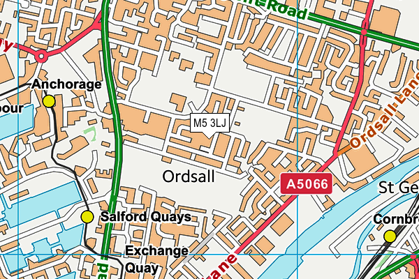 M5 3LJ map - OS VectorMap District (Ordnance Survey)