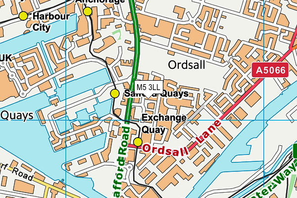 M5 3LL map - OS VectorMap District (Ordnance Survey)